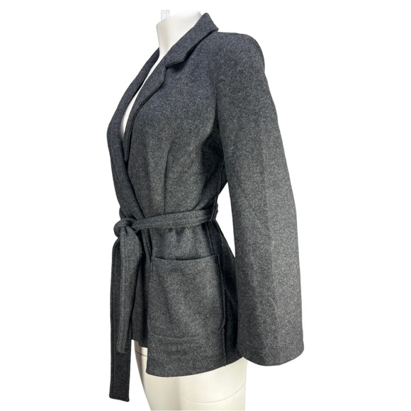 Boden Light Gray Wool Blend Double Faced Wrap Jacket US Sz 6 - Picture 3 of 9